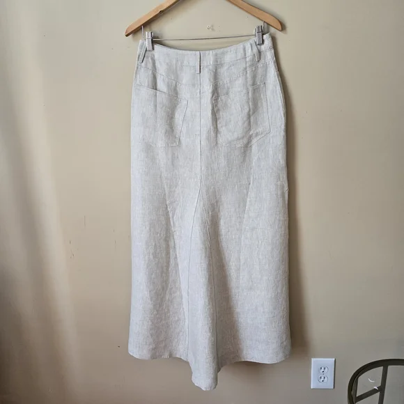 Reformation Beige Maxi Skirt with Front Slit Maxi